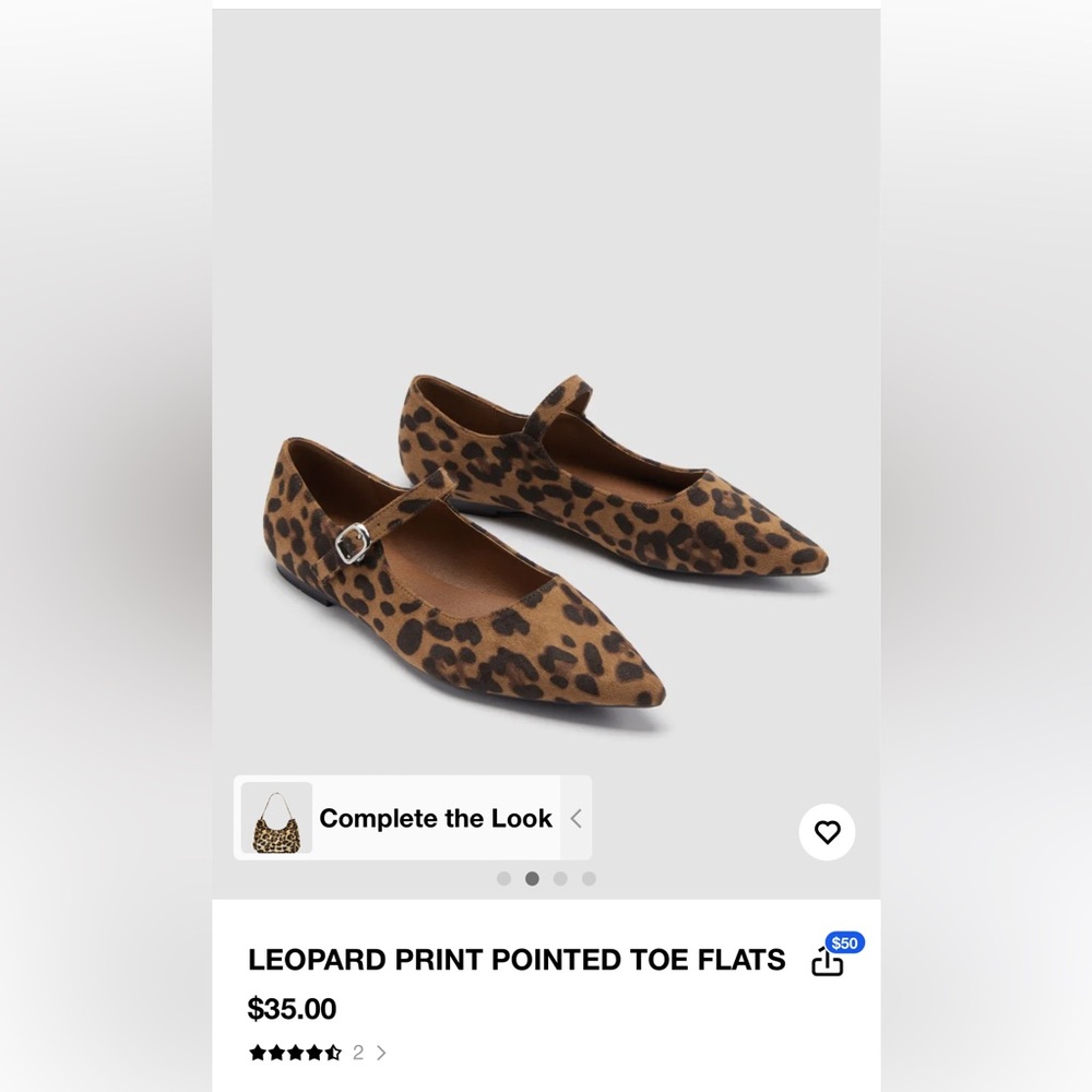 Leopard print pointed toe flats